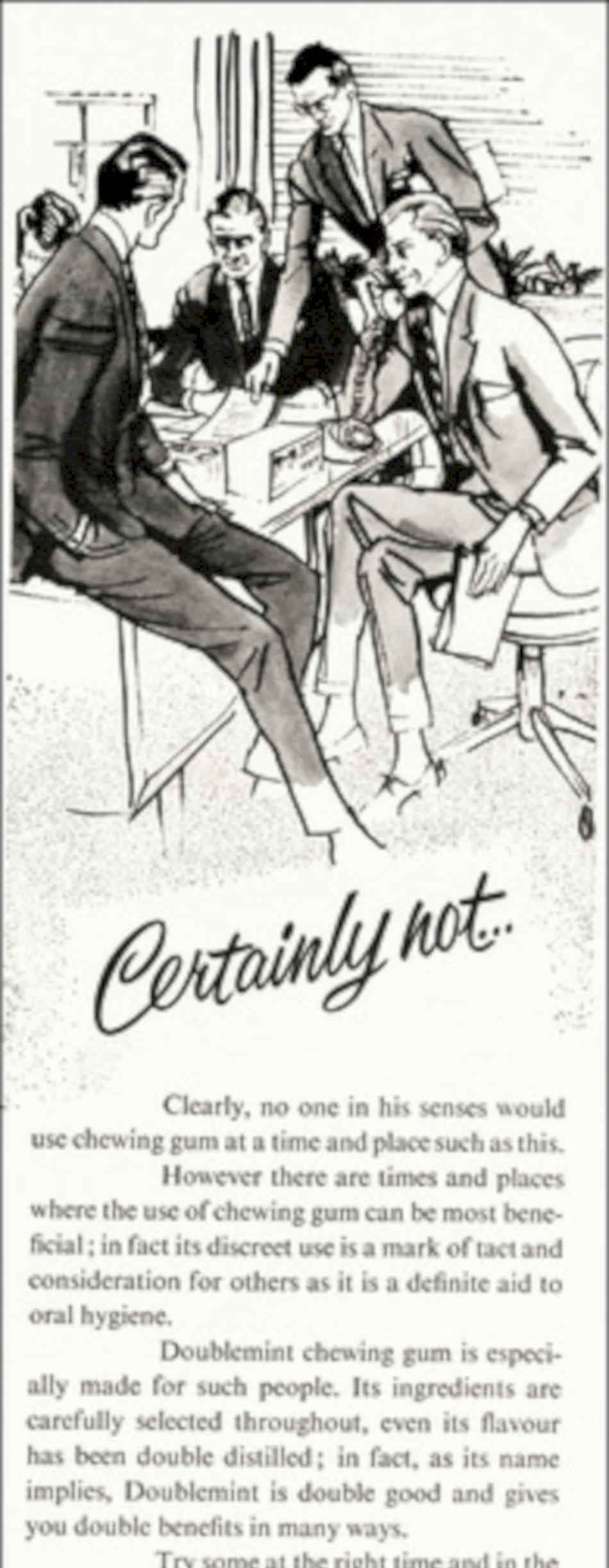 Doublemint Conference Men Vintage Retro Advert Poster A4 Photo Print