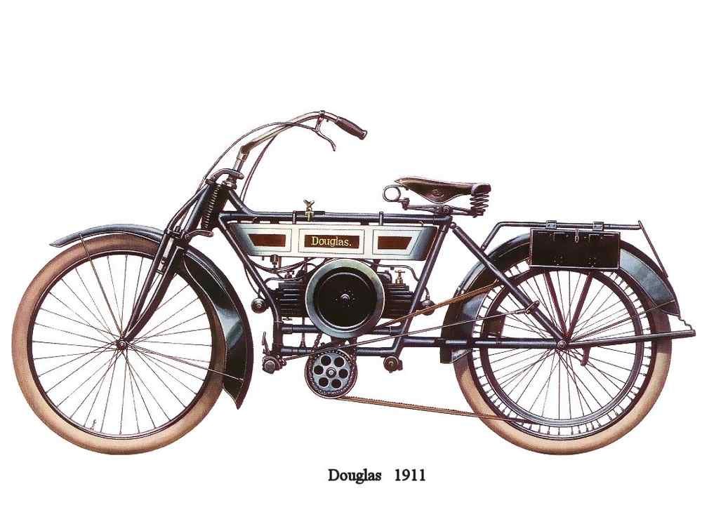 Douglas 1911 motorbike A4 Photo Print