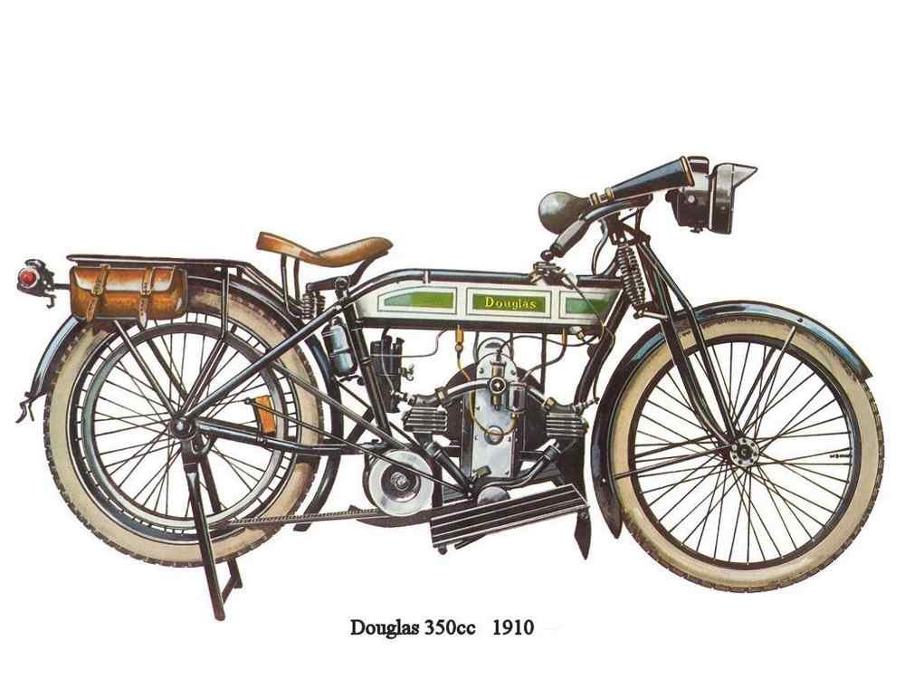 Douglas 350 1910 motorbike A4 Photo Print