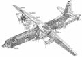 Douglas C 133 Cargomaster cutaway A4 Photo Print