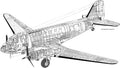 Douglas C 47 Skytrain cutaway A4 Photo Print