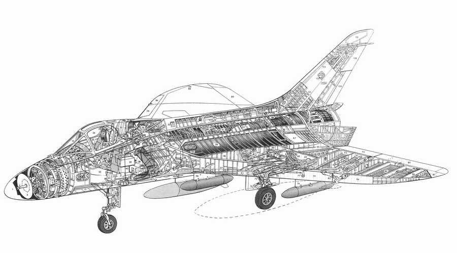 Douglas F4D Skyray cutaway A4 Photo Print