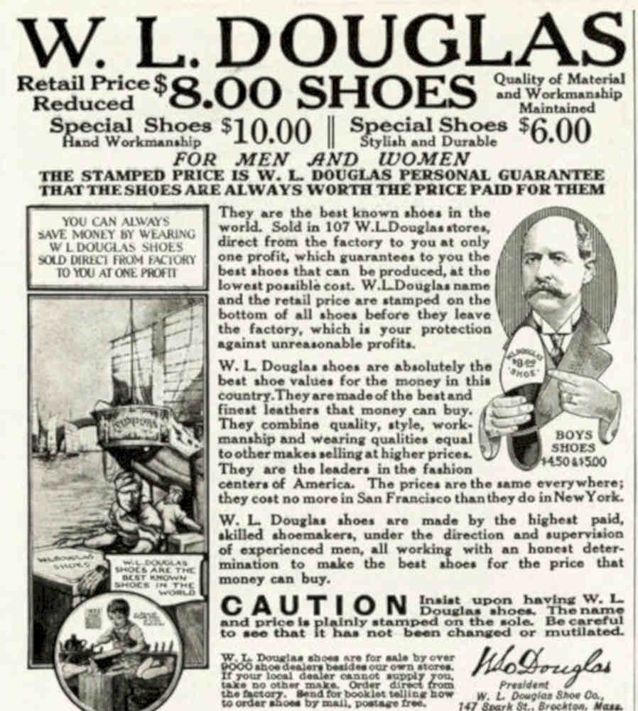 Douglas Shoes Price Vintage Retro Advert Poster A4 Photo Print