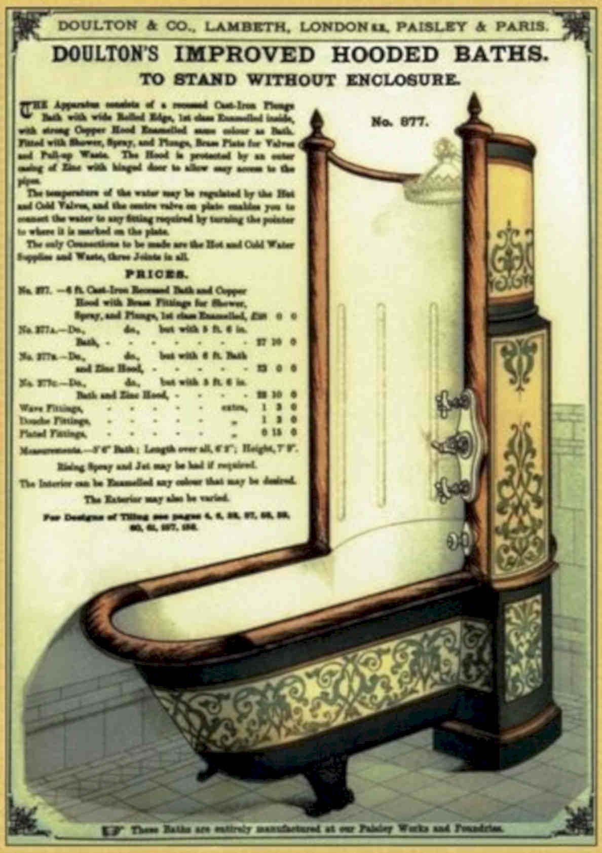 Doulton Hooded Baths Vintage Retro Advert Poster A4 Photo Print