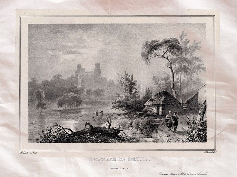 Doune Castle Scotland Pernot 1827 Vintage A4 Photo Print
