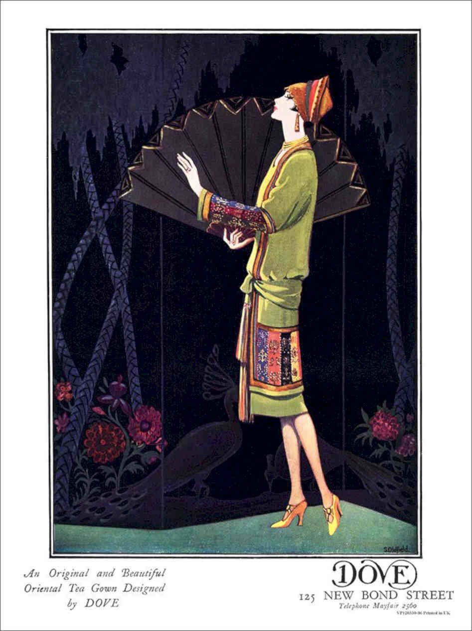 Dove Art Deco Fashion Fan London 1920s Vintage Retro Advert Poster A4 Photo Pri