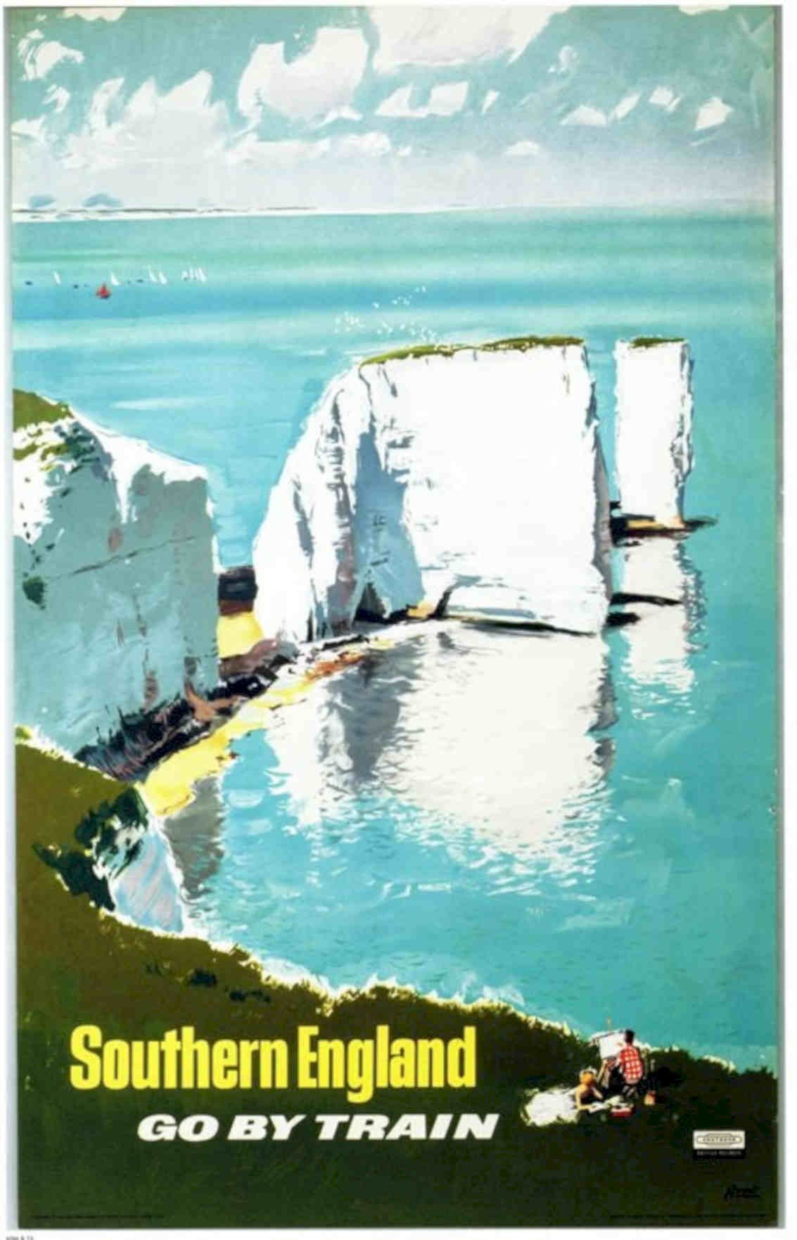 Dover Train Cliffs Vintage Retro Advert Poster A4 Photo Print