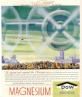 Dow Magnesium Plane 1940s Vintage Retro Advert Poster