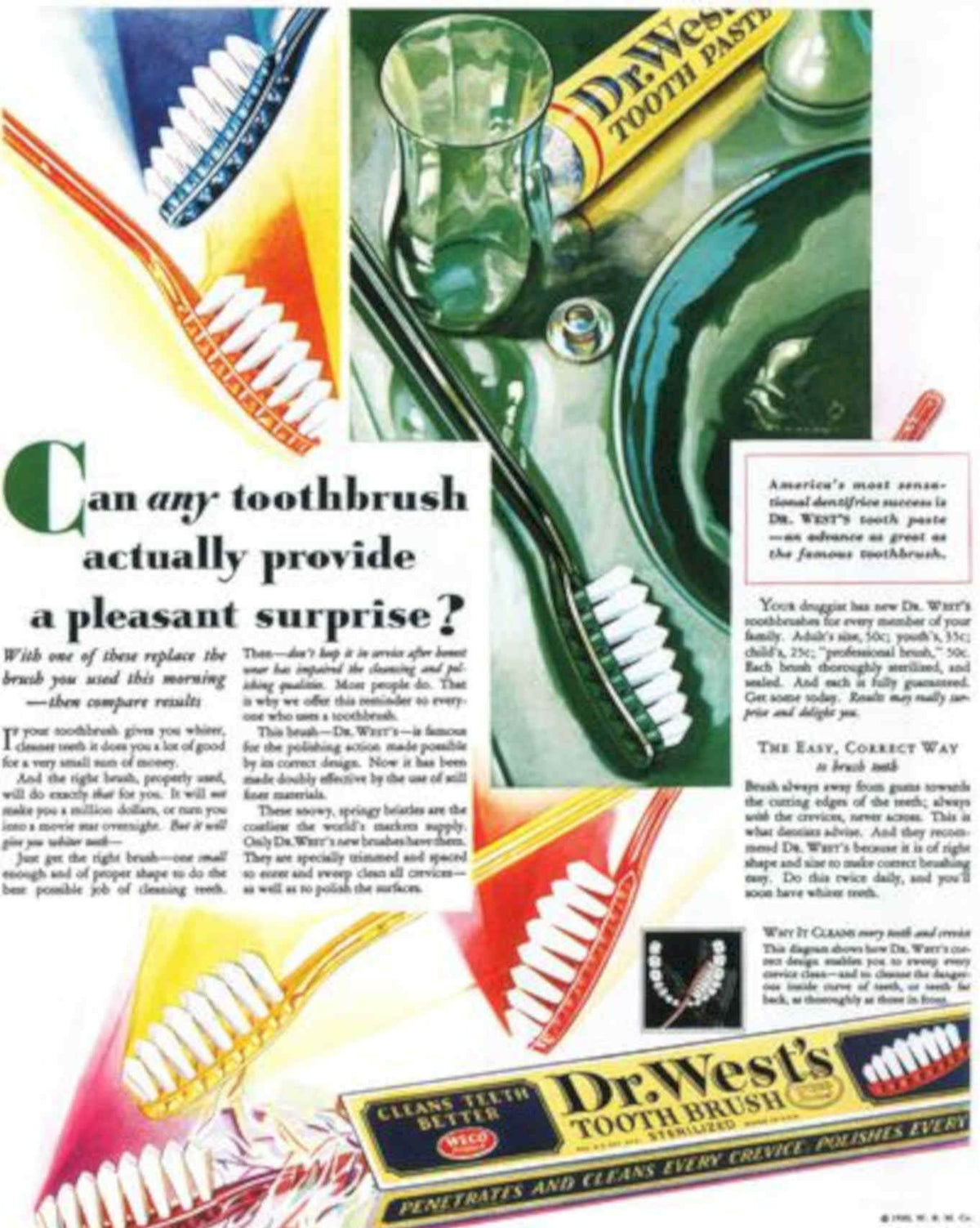 Dr West Tooth Vintage Retro Advert Poster A4 Photo Print