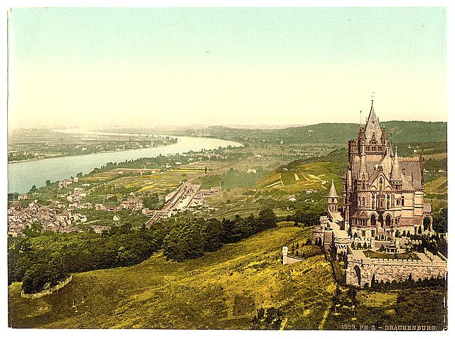 Drachenburg and Konigswinter the Rhine Vintage A4 Photo Print
