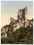 Drachenfels ruins the Rhine Vintage A4 Photo Print