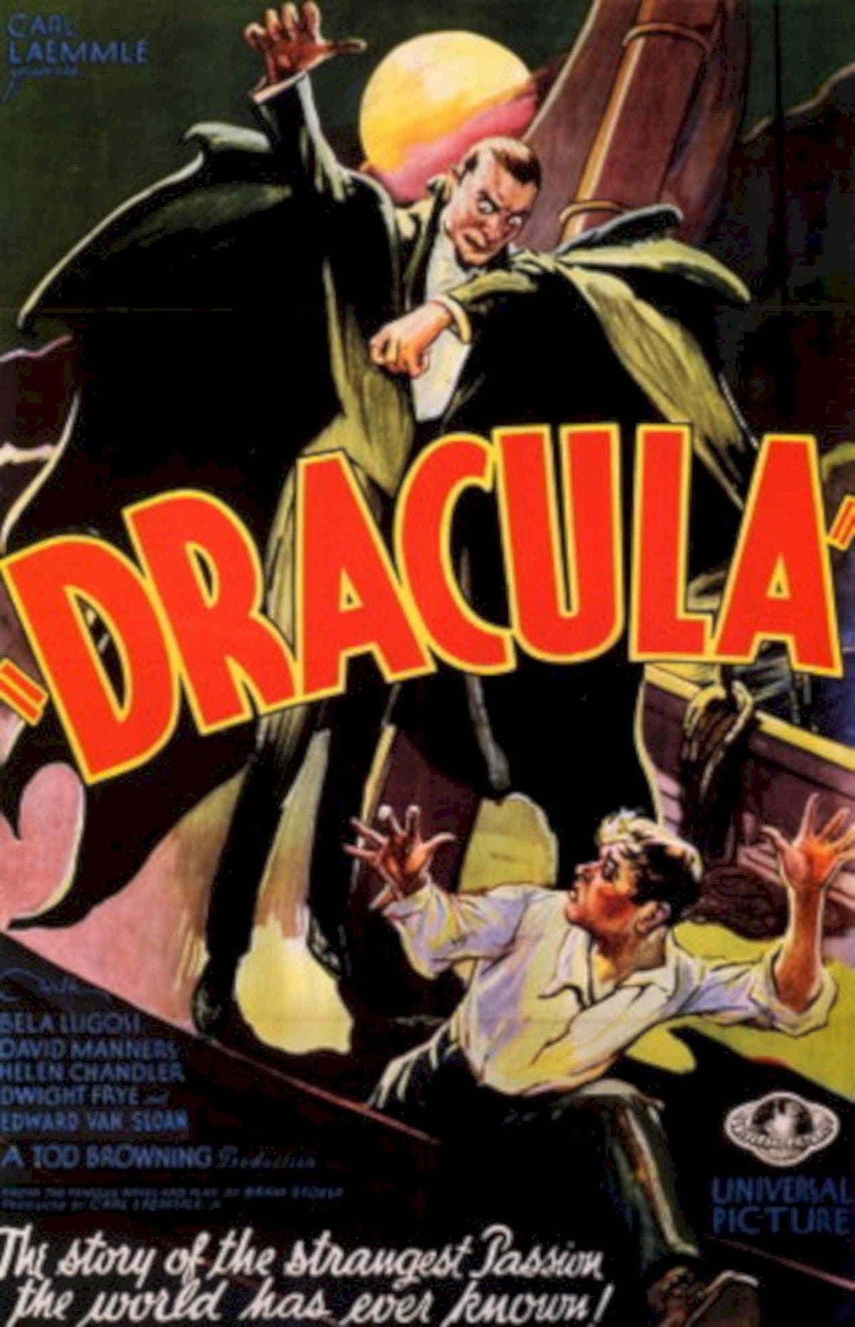 Dracula Castle Moon 1930s Vintage Retro Advert Poster
