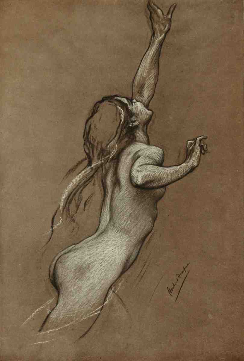 Draper Herbert 1863 1920 The International Studio 1910 Study for Flying Fish A4 Photo Print