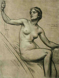 Draper Herbert 1863 1920 The International Studio 1916 Study of figure to fill a spandril 2 A4 Photo Print