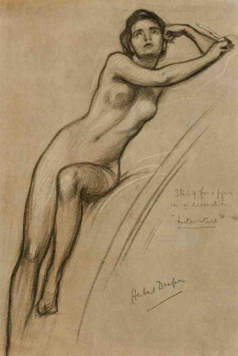 Draper Herbert 1863 1920 The International Studio 1916 Study of figure to fill a spandril A4 Photo Print