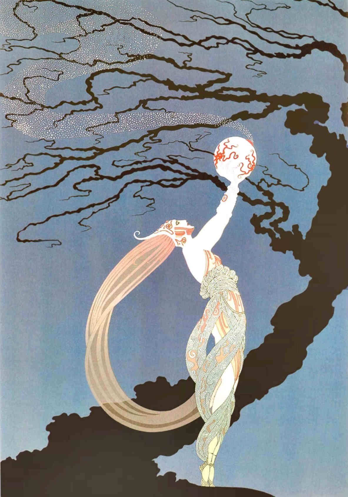 Dreaming Woman Cloudscape Vintage Retro Advert Poster A4 Photo Print