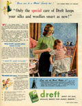 Dref Laundry Family 1950s Vintage Retro Advert Poster