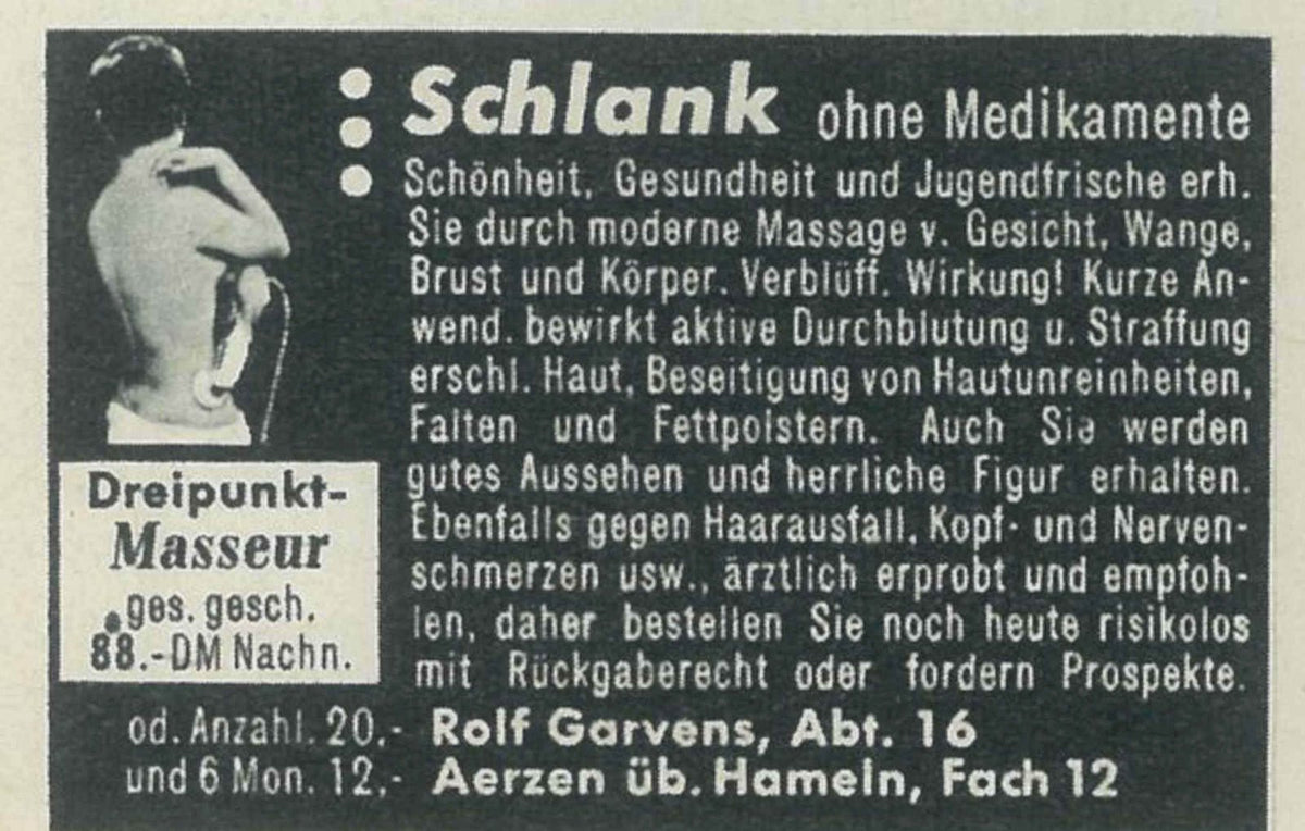 Dreipunkt Masseur Clinic Vintage Retro Advert Poster A4 Photo Print