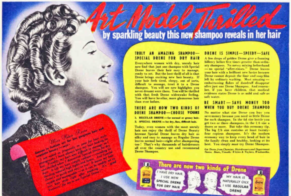 Drene Shampoo Bottles Vintage Retro Advert Poster A4 Photo Print
