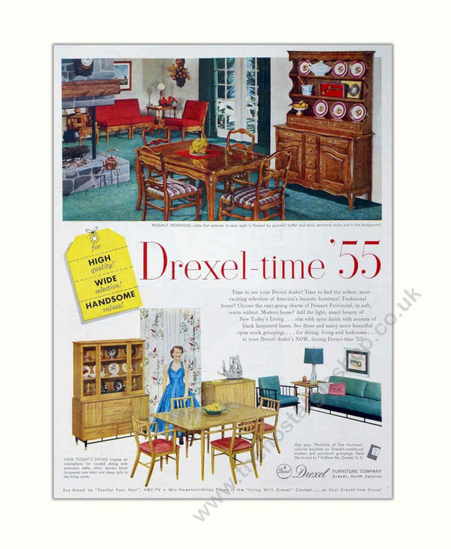 Drexel Dining Table Vintage Retro Advert Poster A4 Photo Print