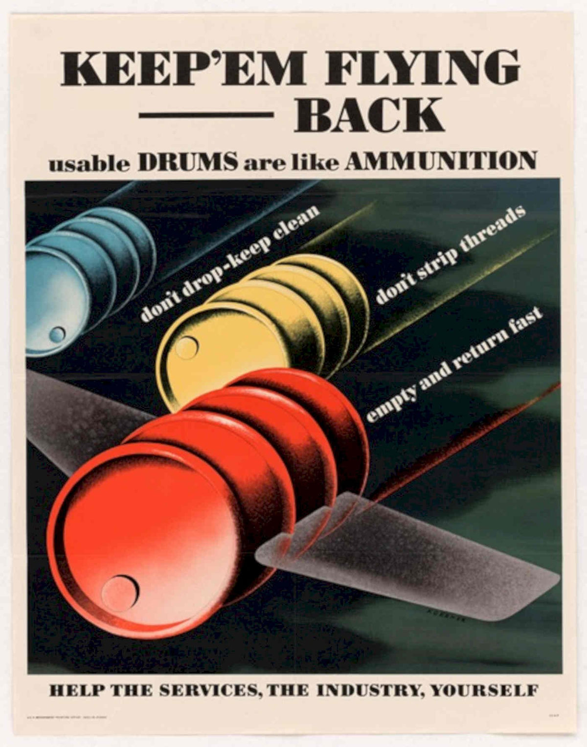 Drums Flying Back American World War II Advert Poster