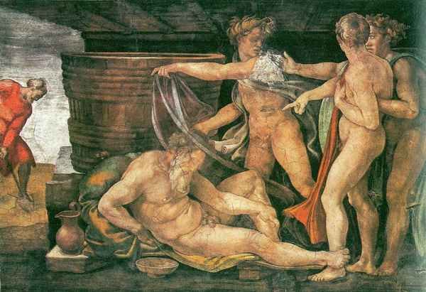 Drunken Noah by Michelangelo A4 Photo Print