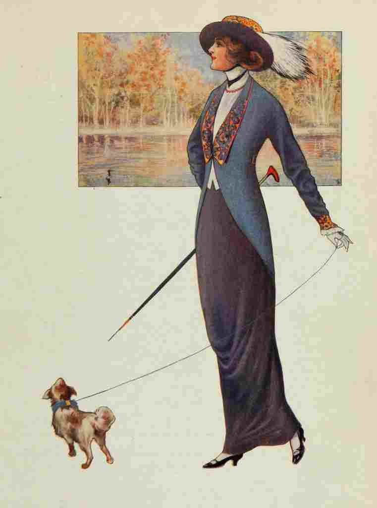 Dry Goods Review 1913 Lady and her dog A4 Photo Print