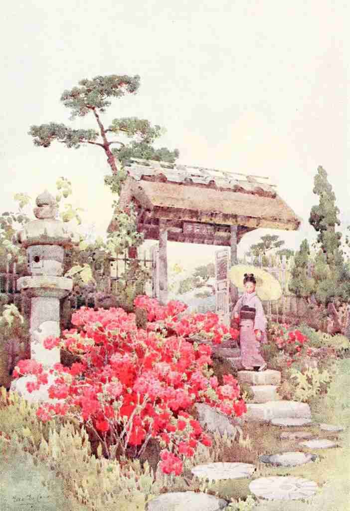 Du Cane Ella 1874 1943 Azaleas Flowers & Gardens of Japan 1908 A4 Photo Print