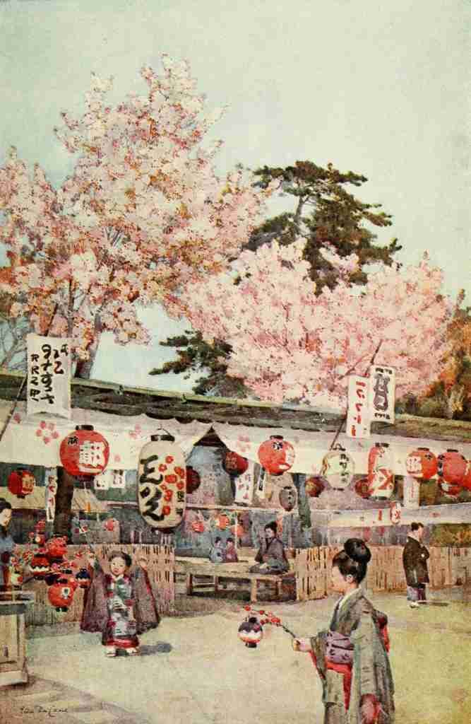 Du Cane Ella 1874 1943 The feast of the cherry blossoms Flowers & Gardens of Japan 1908 Vintage A4 Photo Print