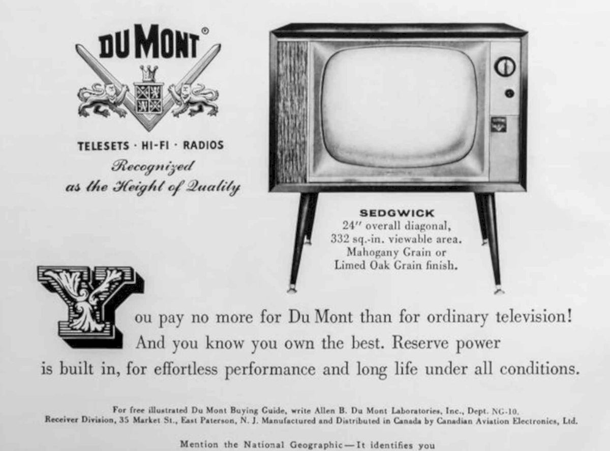 Du Mont Telesets Vintage Retro Advert Poster A4 Photo Print