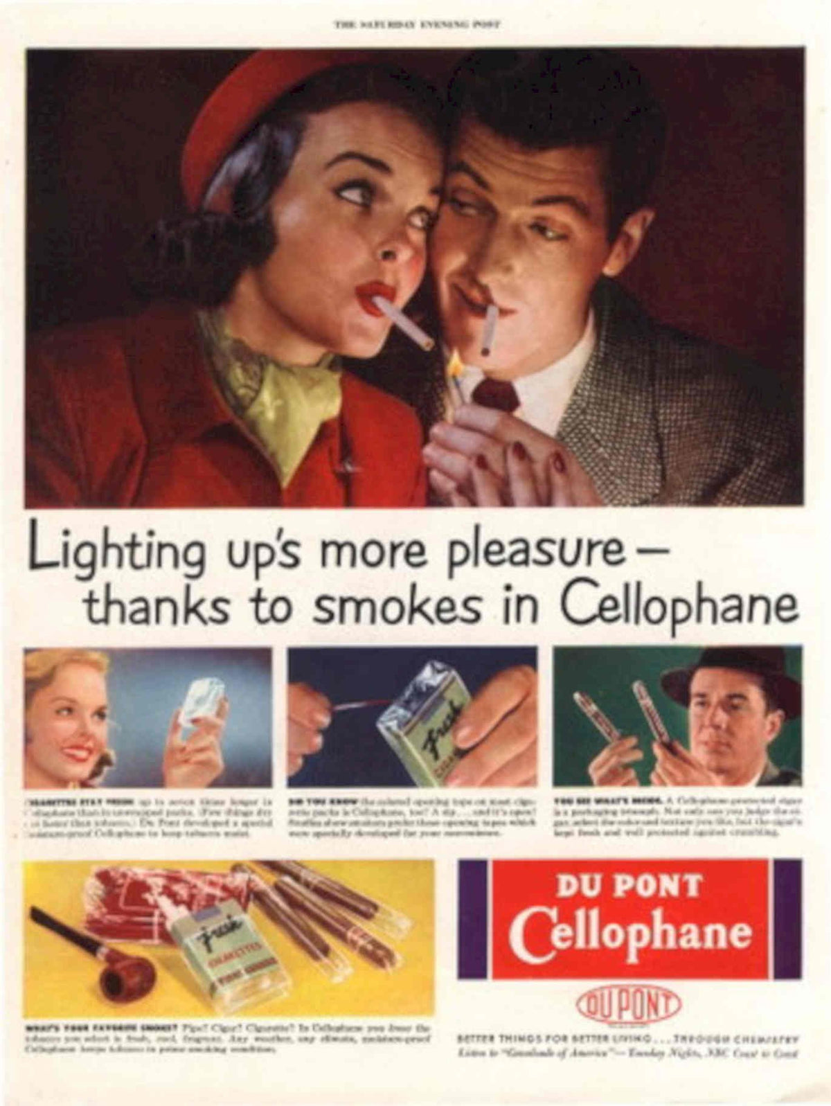 Du Pont Cellophane 2 1930s Vintage Retro Advert Poster