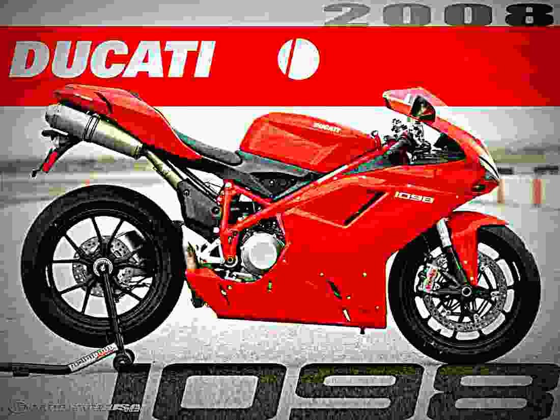 Ducati 1098 1099cc 4 motorbike A4 Photo Print