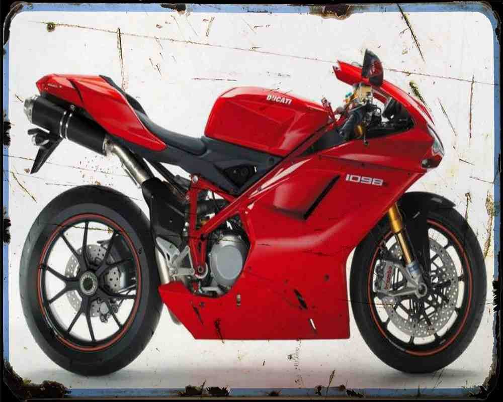 Ducati 1098S 07 1 Motorbike Vintage Aged A4 Photo Print