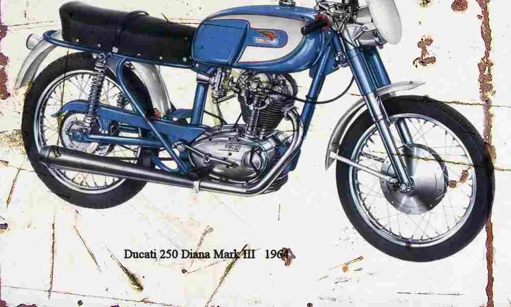 Ducati 250 Diana Mark3 1964 Aged Vintage A4 Photo Print