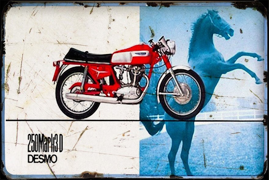 Ducati 250 Mark 3 3d aged A4 Photo Print
