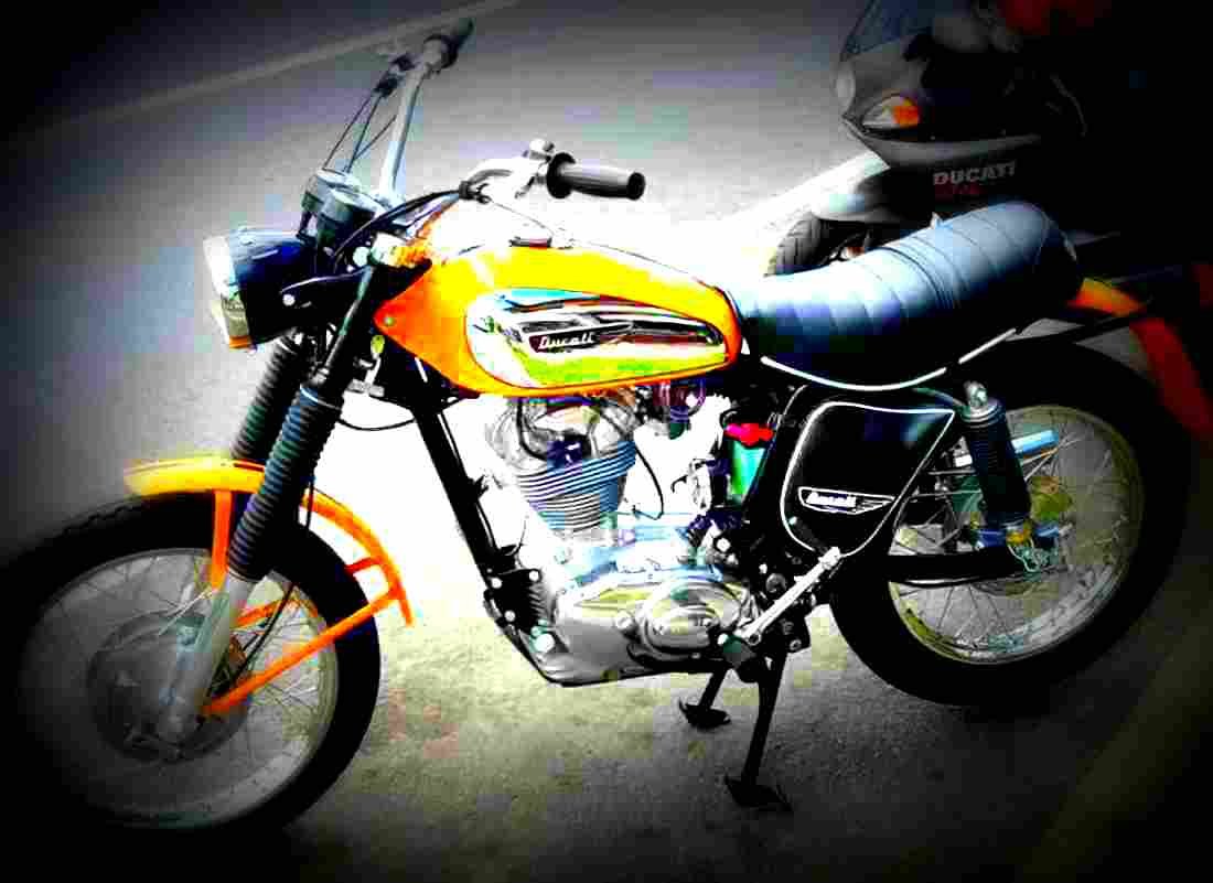 Ducati 250 Scrambler 1973 4 motorbike A4 Photo Print