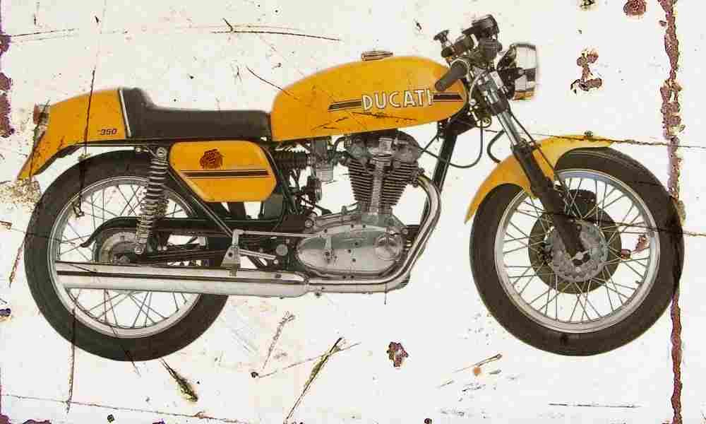 Ducati 350 Desmo 1974 Aged Vintage A4 Photo Print