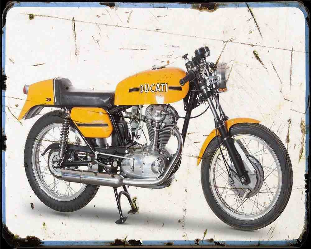 Ducati 350 Desmo 70 Motorbike Vintage Aged A4 Photo Print