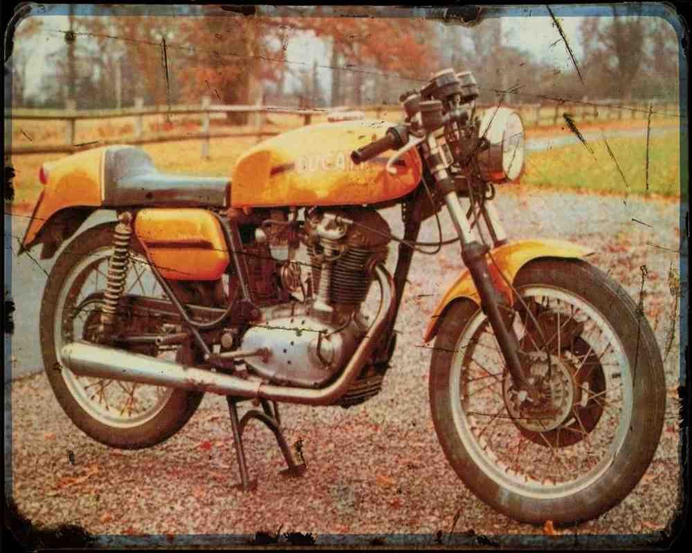 Ducati 350 Mark 3D 75 Motorbike Vintage Aged A4 Photo Print