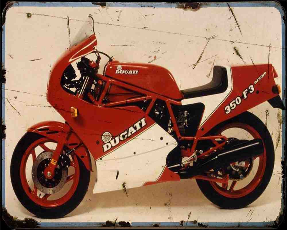 Ducati 350F3 85 1 Motorbike Vintage Aged A4 Photo Print