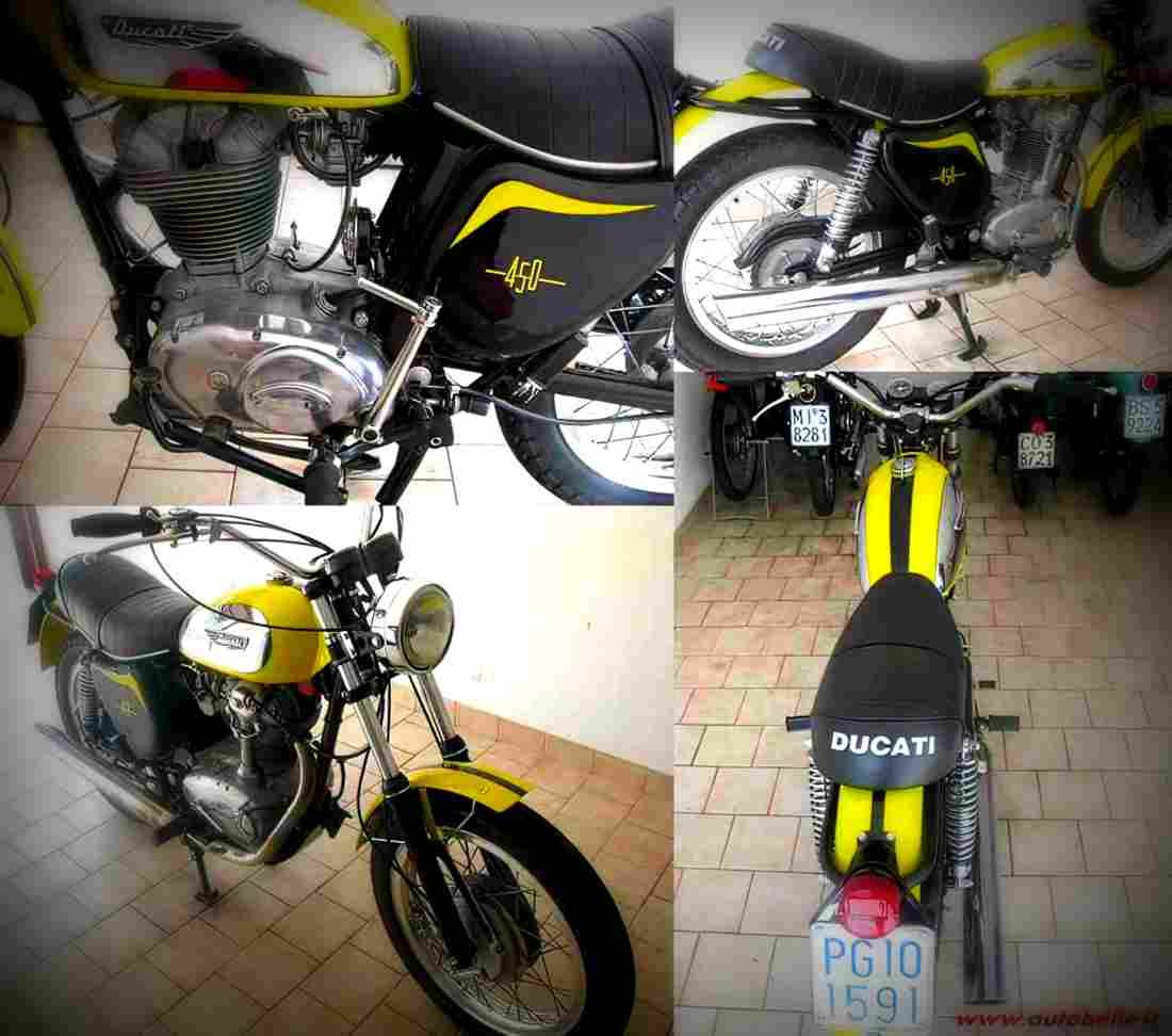 Ducati 450 Scrambler 1974 3 motorbike A4 Photo Print