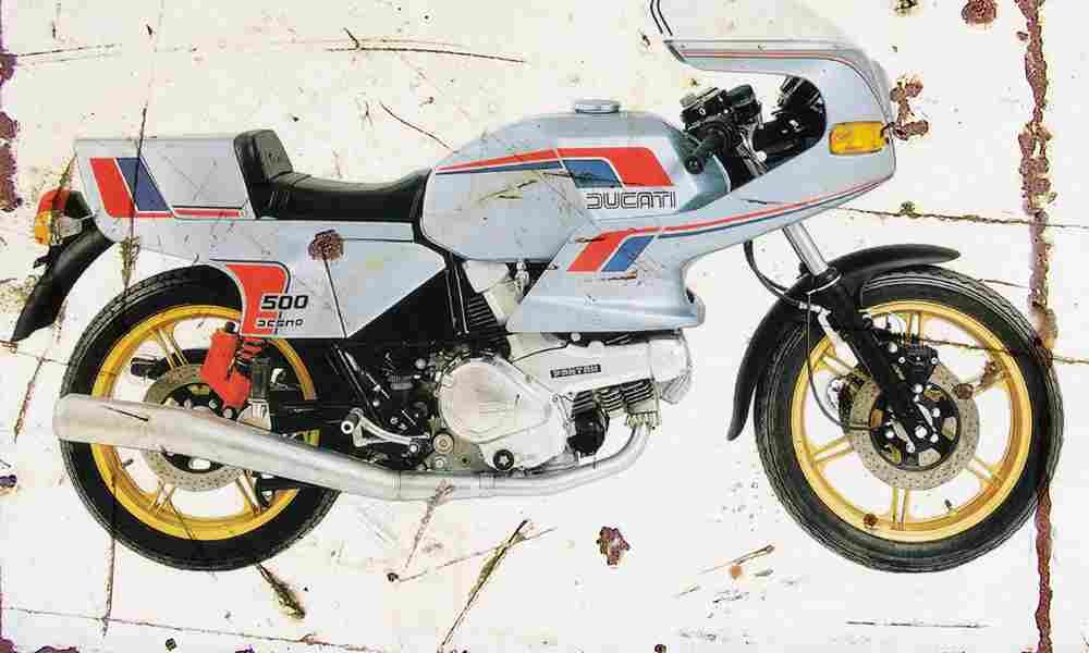 Ducati 500SL Pantah 1980 Aged Vintage A4 Photo Print