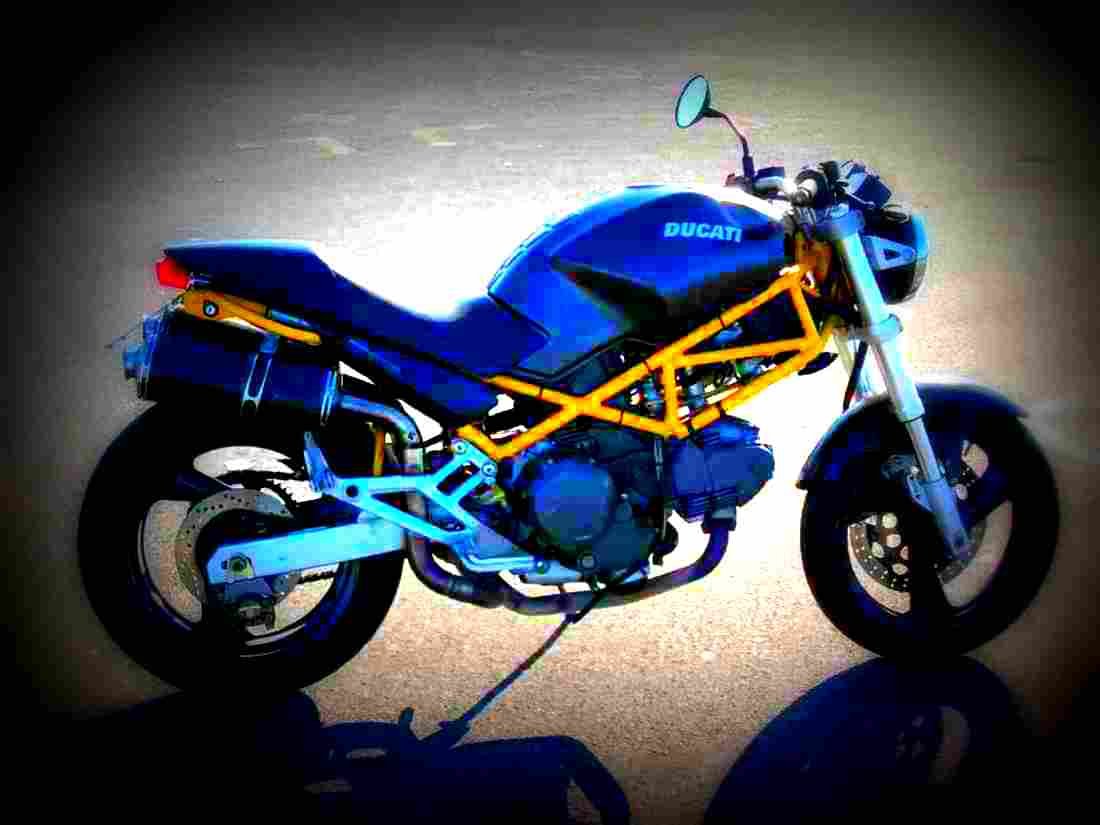 Ducati 600 Monster Dark 1998 2 motorbike A4 Photo Print
