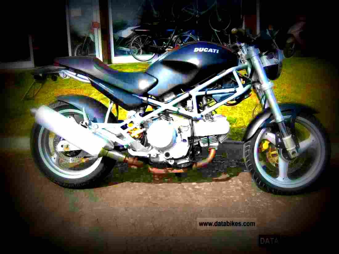 Ducati 600 Monster Dark 1998 3 motorbike A4 Photo Print