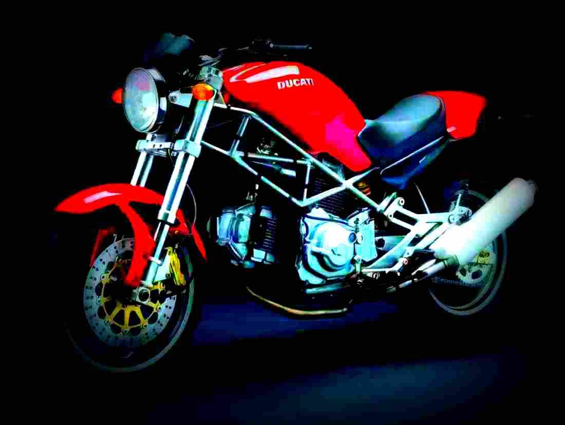 Ducati 600 Monster Dark M 1999 6 motorbike A4 Photo Print