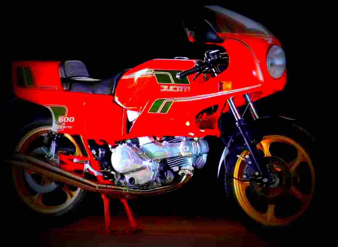 Ducati 600 SL Pantah 1982 5 motorbike A4 Photo Print