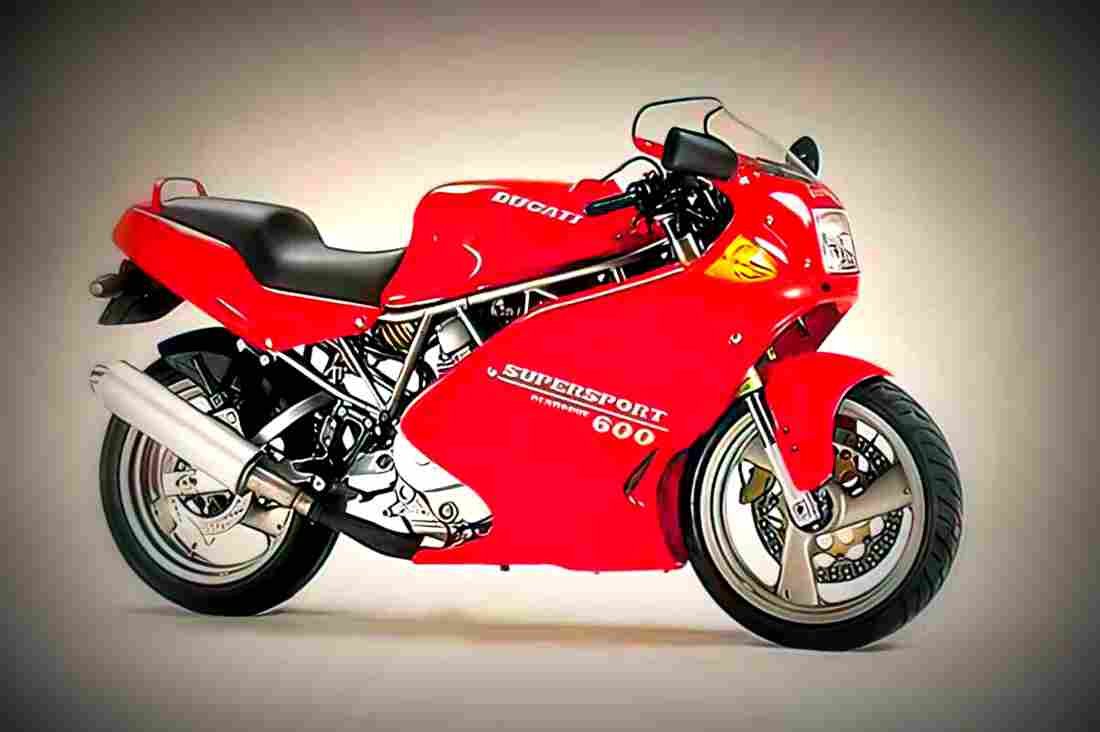 Ducati 600 SS 1997 1 motorbike A4 Photo Print