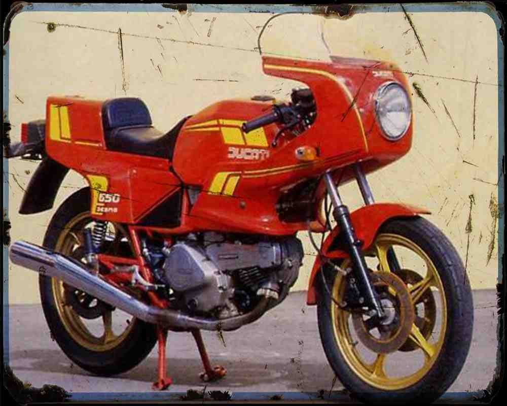 Ducati 650 Slpantah 1 Motorbike Vintage Aged A4 Photo Print