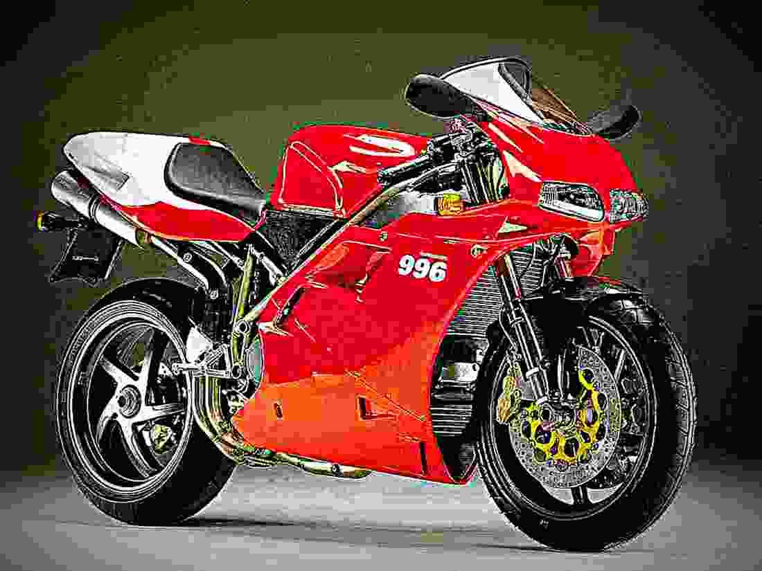 Ducati 748 2003 2 motorbike A4 Photo Print