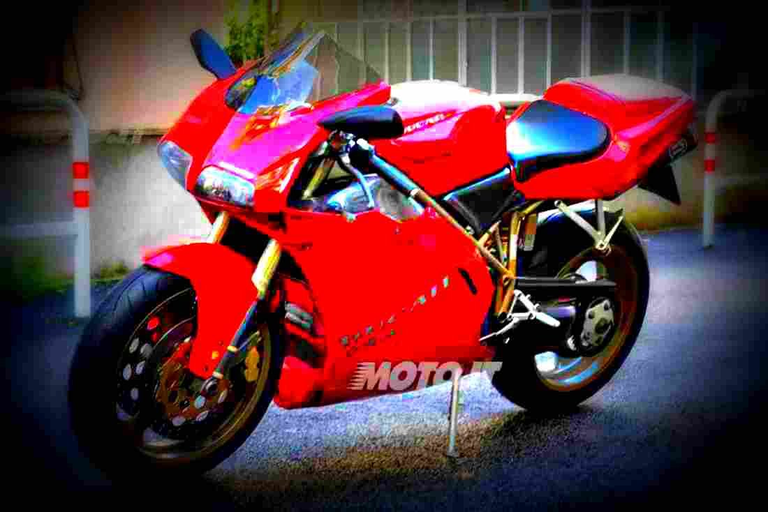 Ducati 748 Biposto 1995 3 motorbike A4 Photo Print
